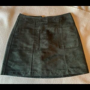 Dark green velvet skirt